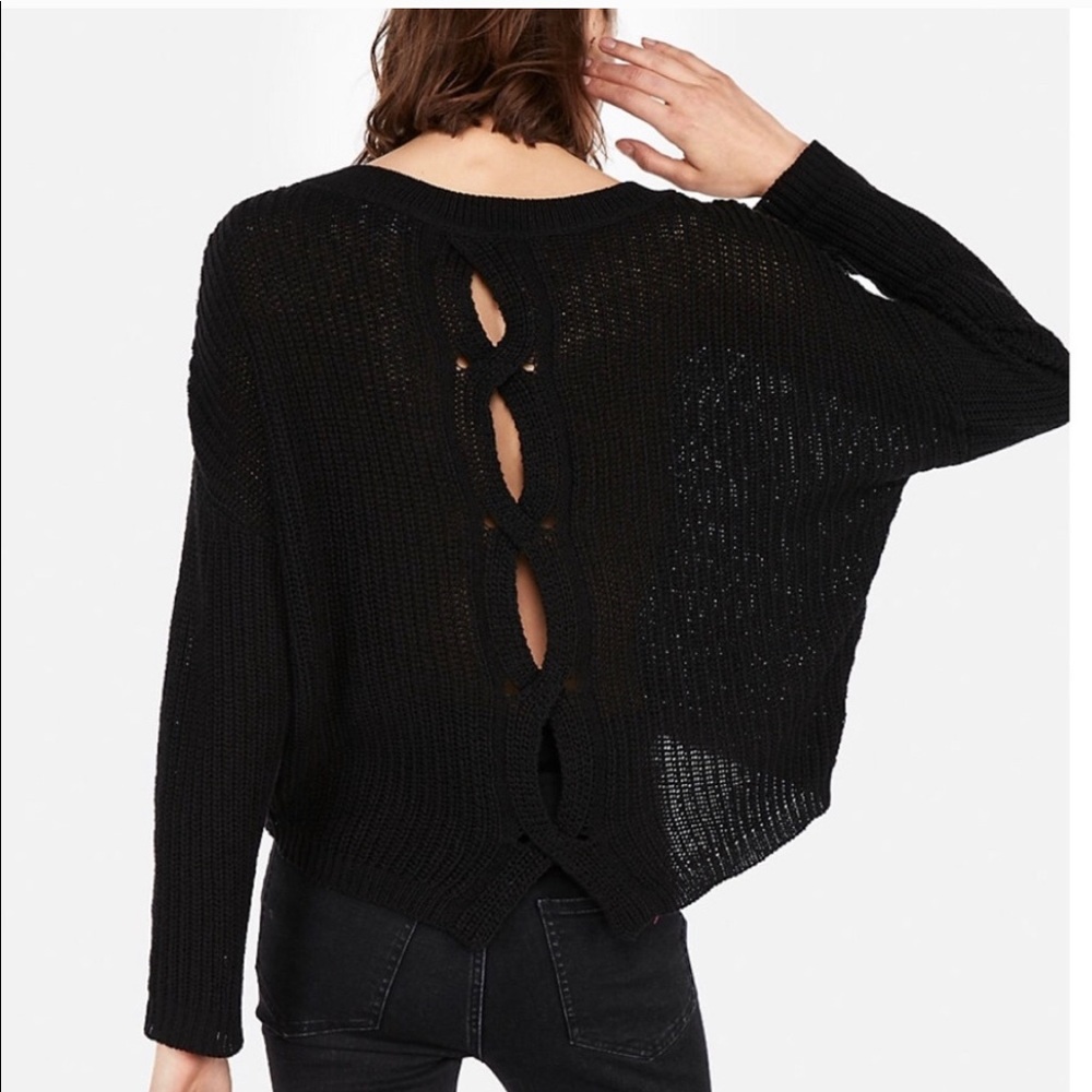 Black open cut back sweater from Express